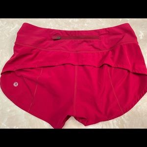Red Lululemon Speed Up Short 4